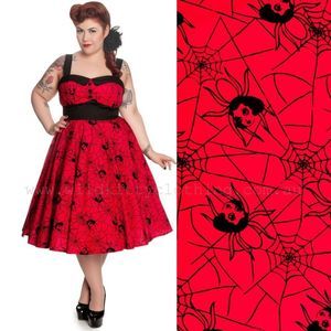 Hell Bunny Black & Red Spiderweb dress - Small, XS